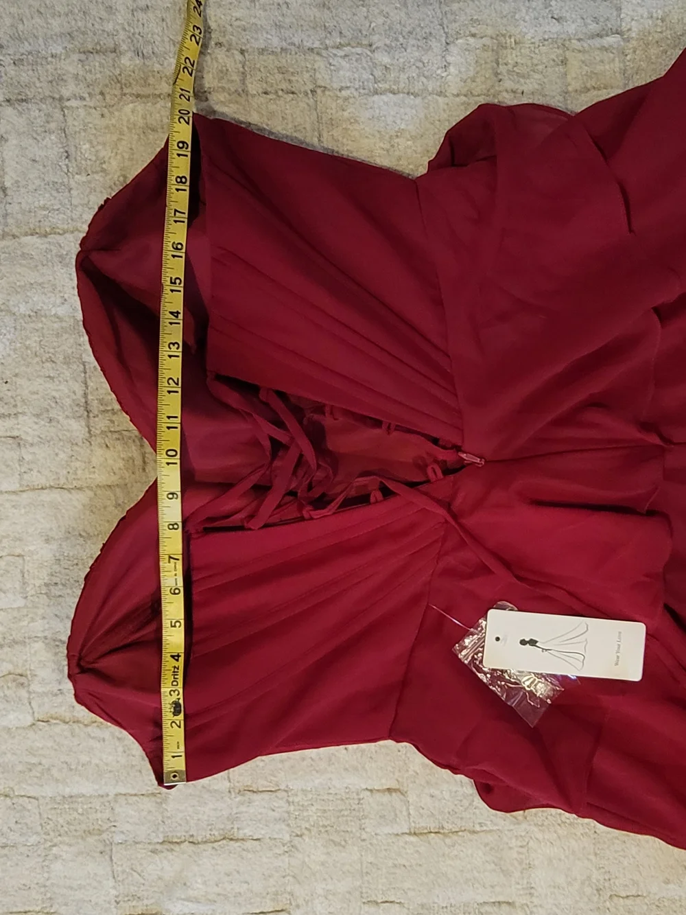 NWT WEAR YOU LOVE Red Corseted Short Prom Dress Lace Size 16W - Picture 7 of 9
